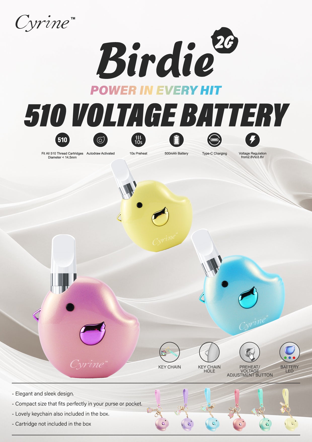 birdie vape battery Cyrine: Your Fashionable Vaping Companion main image 1